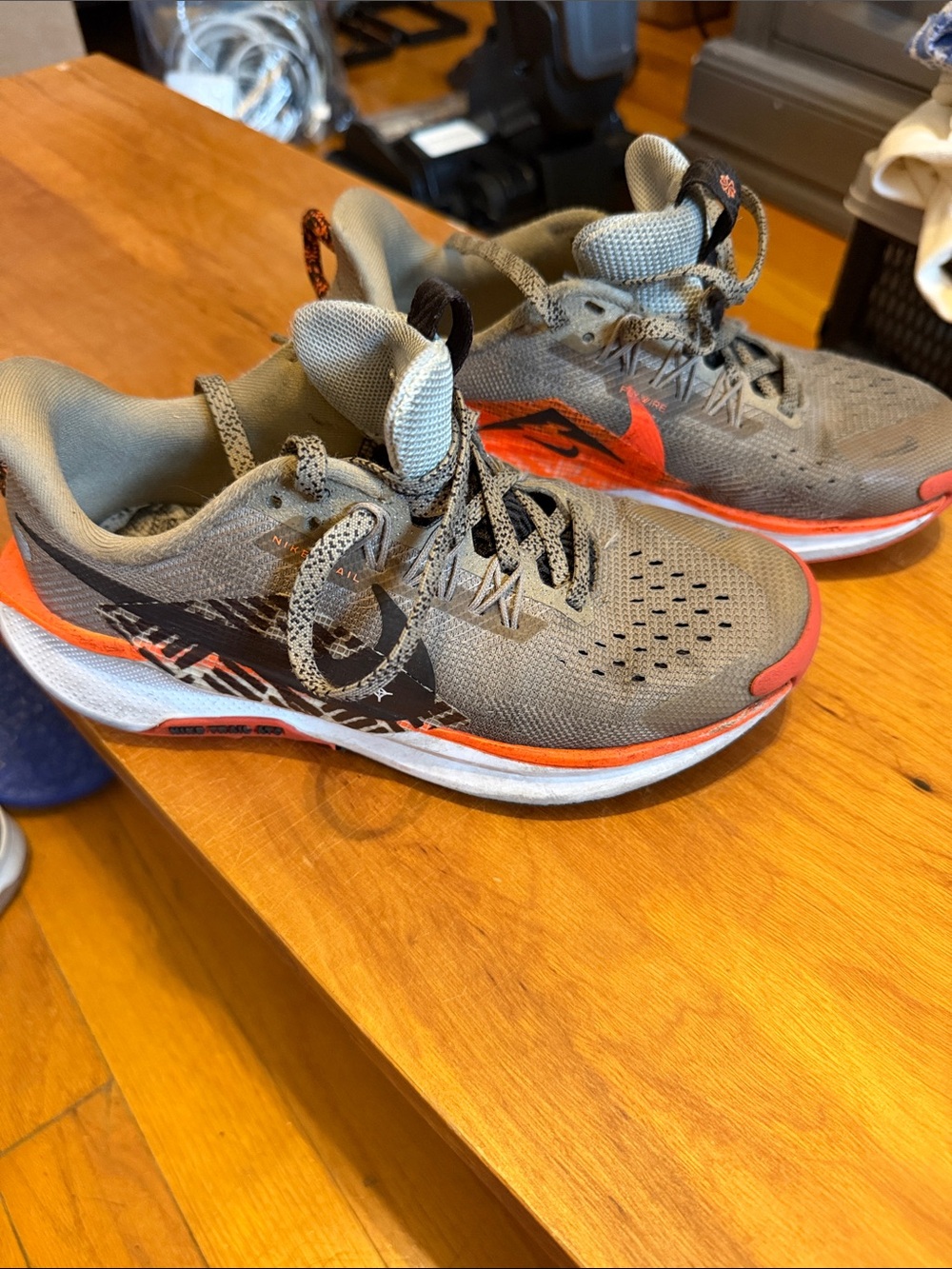 Nike Kids Gray and Orange Athletic Sneakers